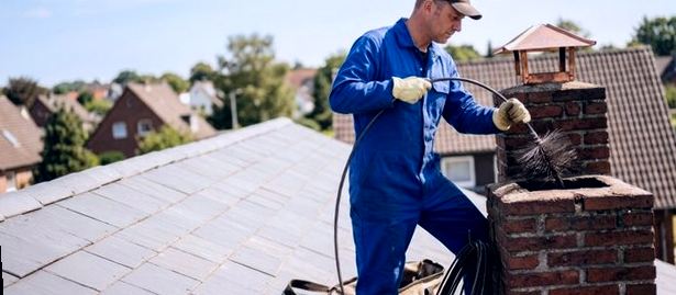 Sweep guiding a brush line down through the flue gate